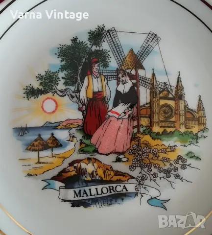 Колекционерска порцеланова чиния Ф12,5 см Майорка, снимка 2 - Колекции - 50271395
