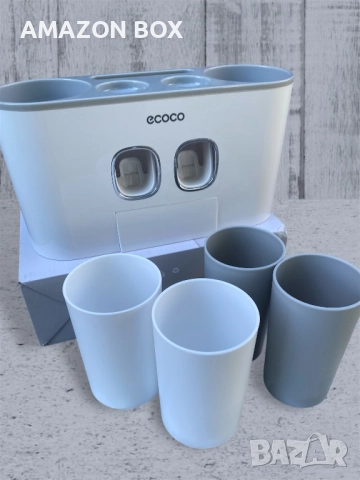 Диспенсър за паста за зъби с 4 чаши