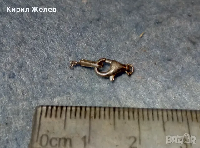 СТАРА СРЕБЪРНА ЗАКОПЧАЛКА За КОЛИЕ ВЕРИЖКА ГРИВНА СРЕБРО 925 с БЯЛА ПОЗЛАТА КАРАБИНА За ЛАНЧЕ 49950, снимка 5 - Други - 49147858