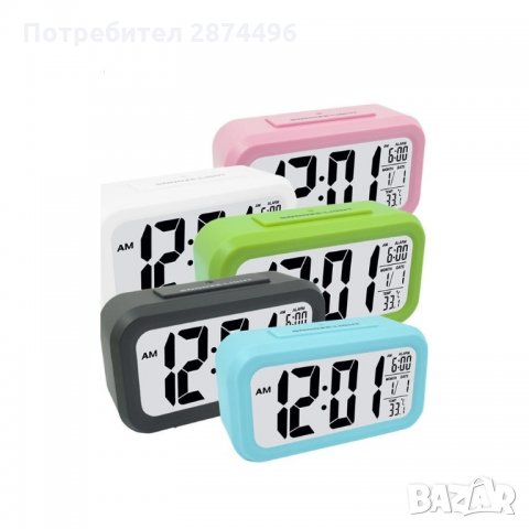 Електронен стаен часовник с аларма 1019, снимка 2 - Други стоки за дома - 34596770