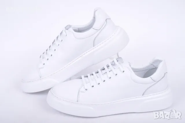 Бели мъжки обувки от естествена кожа, снимка 1