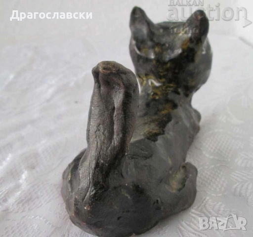 Котки: черно Коте, котка фигура порцелан керамика, фигурка статуетка седнало коте дървено, снимка 12 - Статуетки - 12001324