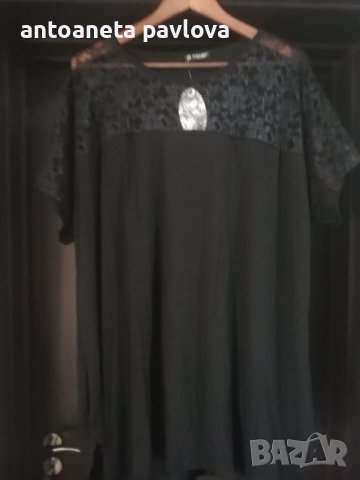 Туника с дантела в черно, снимка 1