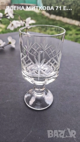 Сервиз от 6 бр.български кристални чаши за аперитив-нови, снимка 7 - Чаши - 52619199