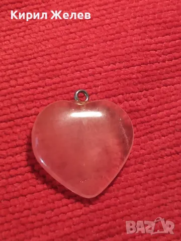 СКЪПОЦЕННО СЪРЧИЦЕ РОЗОВ КВАРЦ БЕЛ ЕПОК СТАР АРТ МЕДАЛЬОН 19366, снимка 6 - Колиета, медальони, синджири - 35664717