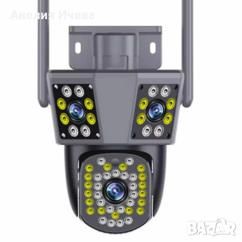 Тройна камера за наблюдение,работи с Wi-Fi , снимка 4 - IP камери - 51280852