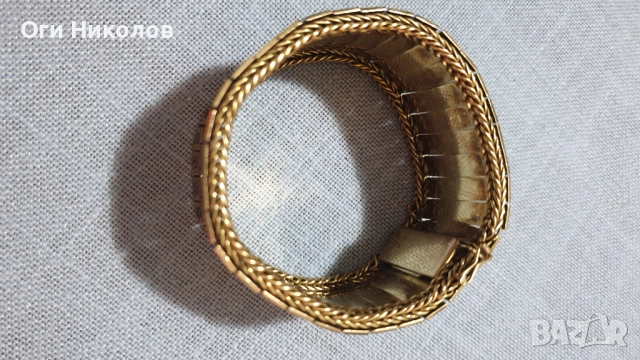 Изящна позлатена винтидж гривна, снимка 3 - Антикварни и старинни предмети - 52315311