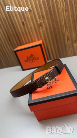 Кожен колан Hermes Kelly от естествена кожа в кутия , снимка 8 - Колани - 53560114