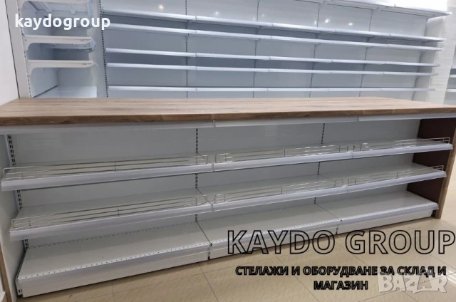 Налични стелажи и оборудване за магазин и склад. Ral-9016 бял гланц., снимка 7 - Стелажи и щандове - 51376926