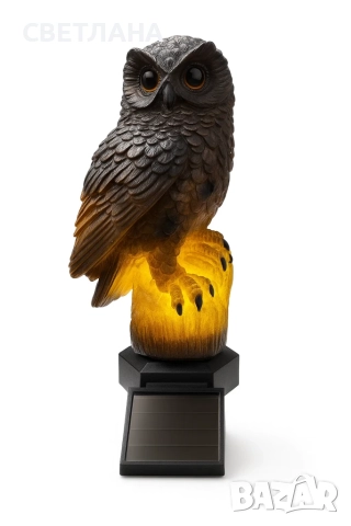 LED Соларна лампа Бухал - Соларна градинска лампа Бухал 15см , снимка 4 - Соларни лампи - 51461733