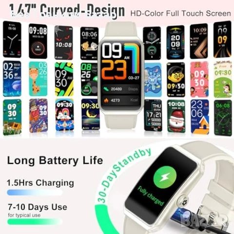 Нов Смарт часовник Фитнес тракер IP68, крачкомер калории, сън с оценка, GloryFit, снимка 6 - Смарт гривни - 53698700