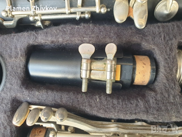 Музикален инструмент стар кларинет с чанта , снимка 10 - Колекции - 53004262