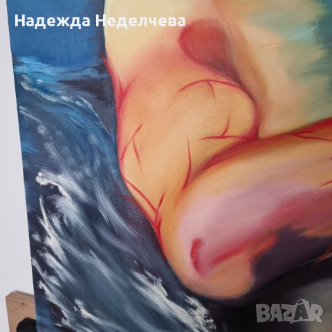 "Прераждане" - авторска картина с маслени бои, снимка 4 - Картини - 44212324