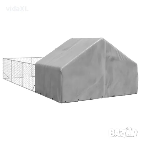 vidaXL Открита кучешка колиба с бягаща пътека 7x3x1,9 m, снимка 5 - За кучета - 56147013