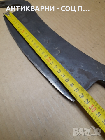 Голям Стар Ръчно Кован Нож За Сено , снимка 8 - Антикварни и старинни предмети - 44809156