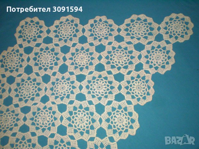 Ретро плетена на една кука покривка цвякт капучино, снимка 2 - Покривки за маси - 41940800