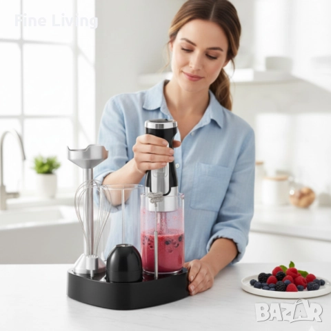 Мощен ръчен блендер Lexical-LHB-1666 6-в-1: Пасиране, разбиване и повече с 800W мощност, снимка 4 - Чопъри и пасатори - 52897242