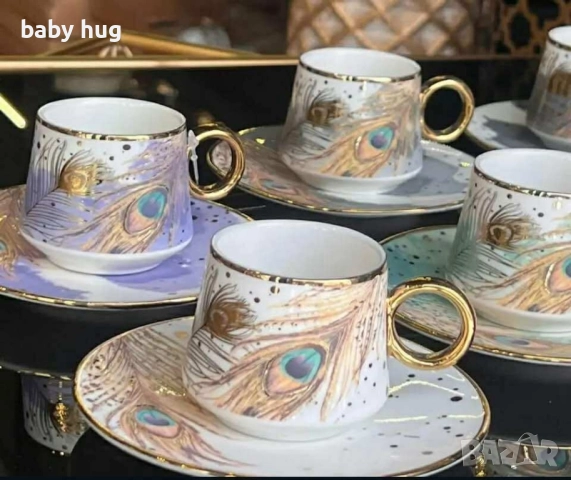 Луксозен комплект за кафе, снимка 4 - Сервизи - 52031636