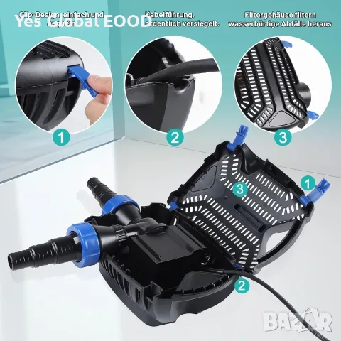 Енергоспестяваща помпа за езеро 12000 л/ч, 100 W, снимка 2 - Напояване - 55831860