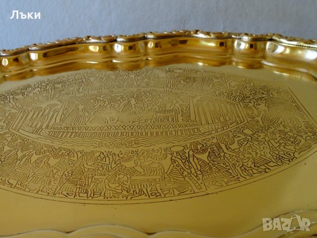 Бронзов поднос барок,картина Египет. , снимка 5 - Антикварни и старинни предмети - 35950980
