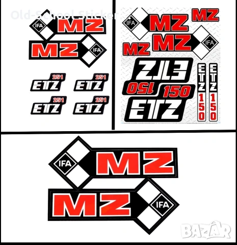 Стикери за Ретро Мотоциклети , снимка 12 - Антикварни и старинни предмети - 49601375