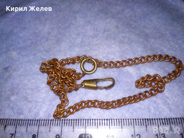 СТАРО МЕДНО СИНДЖИРЧЕ КЮСТЕК за ДЖОБЕН ЧАСОВНИК ВЕРИЖКА РЕТРО ПЛЕТКА 35388, снимка 6 - Антикварни и старинни предмети - 39856515
