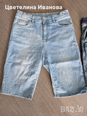 2 броя къси дънкови панталони-12-13 години, снимка 1 - Детски къси панталони - 42415138