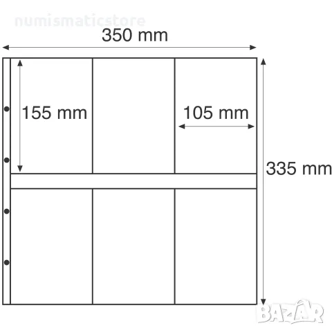 Leuchtturm Maximum 3C лист за шест картички / оп 5 бр. /