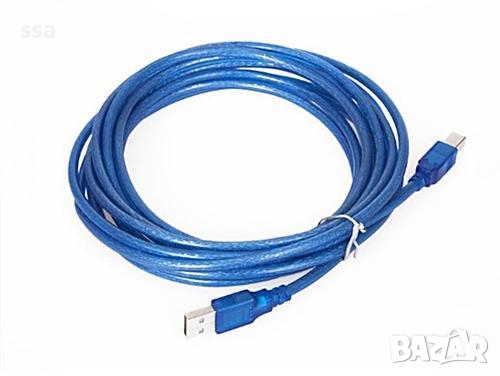 Кабел USB 2.0 AM / BM - 5 метра за принтер скенер и други - CU201-TL-5m, 24 месеца гаранция, снимка 5 - Кабели и адаптери - 36116787