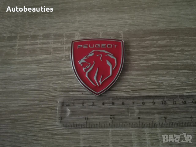 металнa емблема Peugeot червено със сребристо, снимка 3 - Аксесоари и консумативи - 51211581