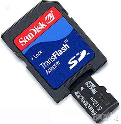 Адаптер за микро SD карта+микро SD карта,Sandisk, снимка 2 - Кабели и адаптери - 42444009