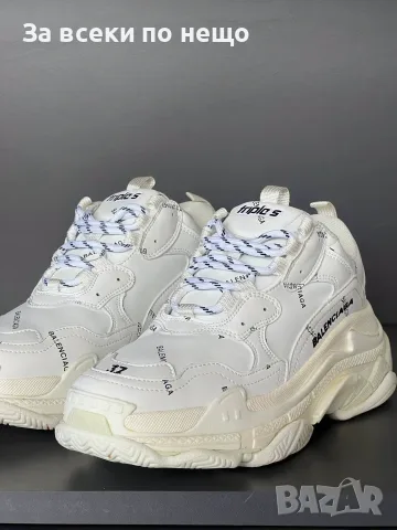 Triple S All-Over Logo White Унисекс👟Мъжки Бели Маратонки👟Дамски Спортни Обувки Код SEM-451