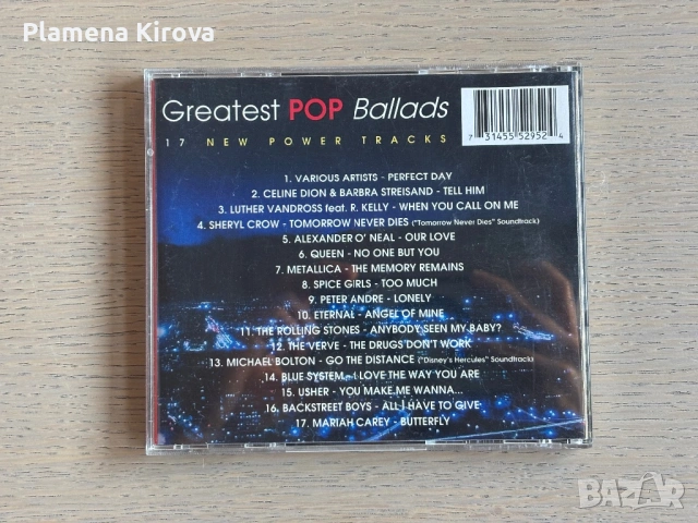 Greatest Pop Ballads | Аудио диск, снимка 2 - CD дискове - 53760583