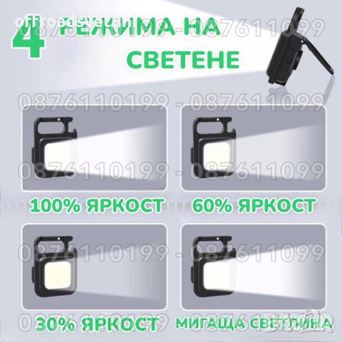 1 БРОЙ Мини LED фенер, ключодържател, Многофункционален фенер, снимка 6 - Къмпинг осветление - 41309239
