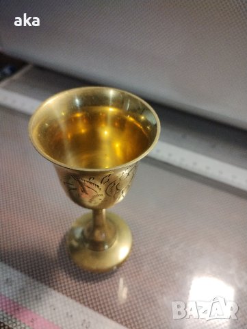 бронзова чаша бокал 9,5см., снимка 3 - Други ценни предмети - 41972373