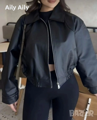 Кожено яке, снимка 3 - Якета - 52967120