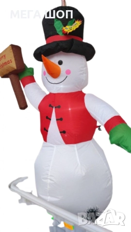 Снежен човек,надуваем,LED светлини,многоцветен