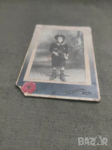 Продавам стари снимки : " Малък Гарибалди " Хаджолян Варна, деца с носии,военен със  сабя, Олу -Дере