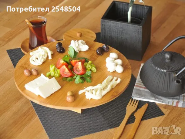 Бамбуково плато за сервиране , снимка 2 - Прибори за хранене, готвене и сервиране - 48153481
