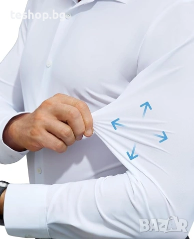 Мъжка вталена риза DEMEANOR бяла класическа размер S, снимка 3 - Ризи - 53490114
