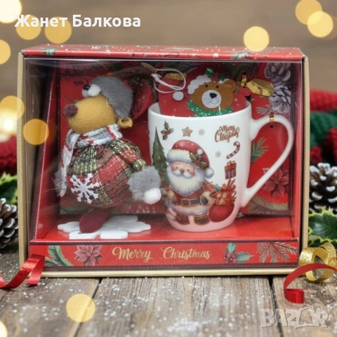 Коледен подаръчен комплект с чаша, лъжичка и мека играчка – моментална празнична атмосфера у дома, снимка 5 - Коледни подаръци - 52571593