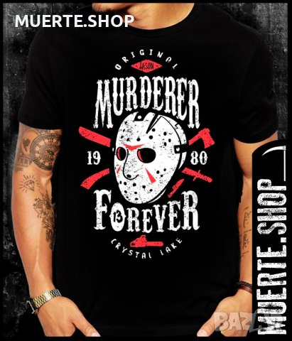 Черна тениска с щампа JASON FOREVER