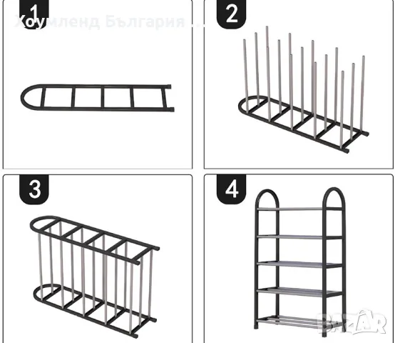Малък стелаж за обувки на 5 нива - 71х42х19см, снимка 5 - Други - 48769952