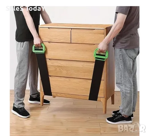 Колан за преместване на мебели, товари, Черен/ Зелен , 165см, до 100кг, снимка 2 - Аксесоари и консумативи - 49055343