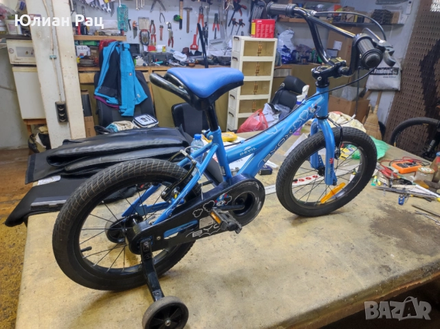 Детски велосипед Byox със спомагателни колела 16" Devil BLUE, снимка 5 - Велосипеди - 51789570