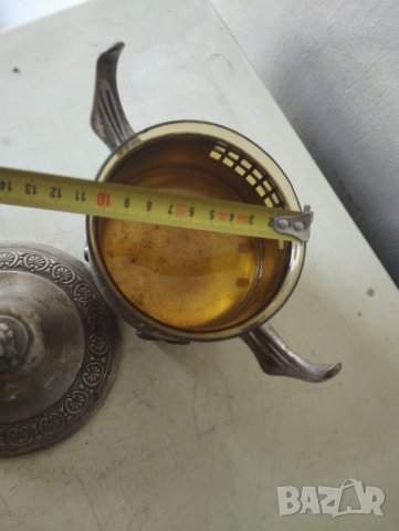 посребрена метална захарница арт нуво, снимка 6 - Други ценни предмети - 41929768