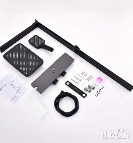 🛁 Стенна Душ Система с Двойни Глави – Съвременен Черен Дизайн 🛁, снимка 9 - Душове - 51869523