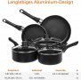 Amazon Basics - Комплект съдове за готвене с незалепващо покритие от 8 части, снимка 2