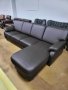 Кафяв кожен ъглов диван с лежанка "TOULOUSE", снимка 1 - Дивани и мека мебел - 39965148