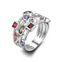 Дамски многоцветен пръстен с циркони, снимка 1 - Пръстени - 41865061